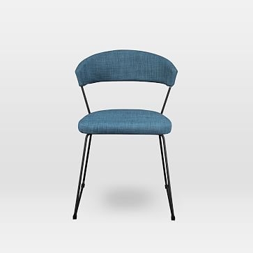 Mod Frame Upholstered Dining Chair, Poly, Blue, Black, Set of 2 - Image 1