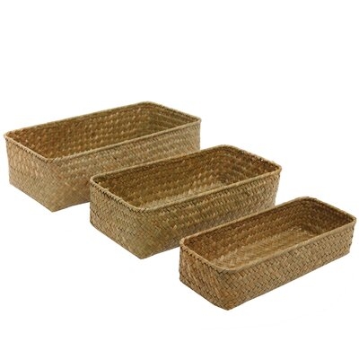 Nesting 3 Piece Storage Seagrass Basket Set - Image 0
