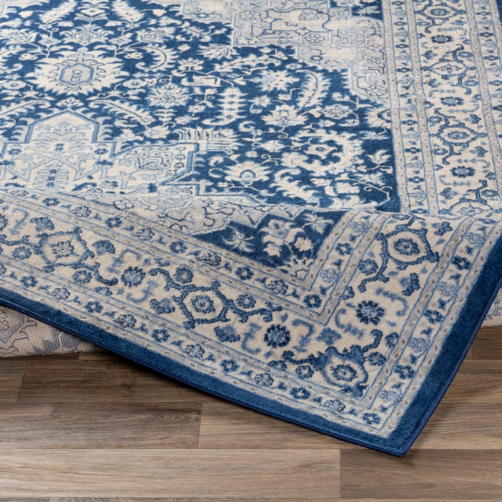 Monaco Blue Indoor 2'7" x 7'3" Machine Woven Rug - Image 3