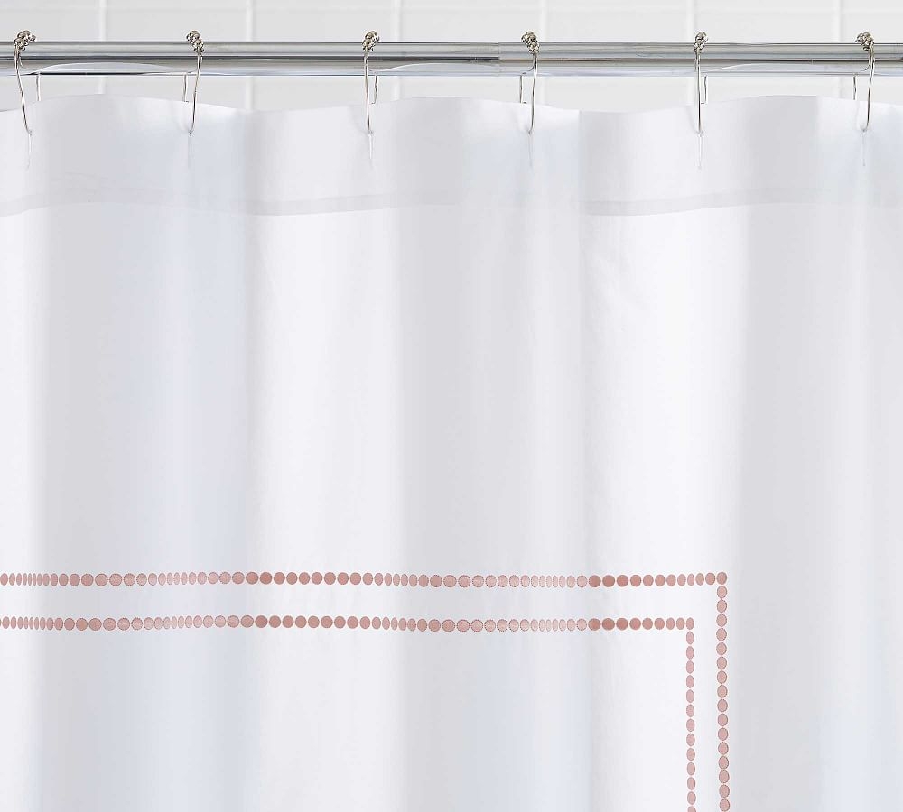 Blush Pearl Embroidered Shower Curtain, 72" - Image 0
