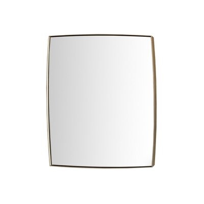 Rectangular Metal Frame Mirror In Brushed Silver - Image 0