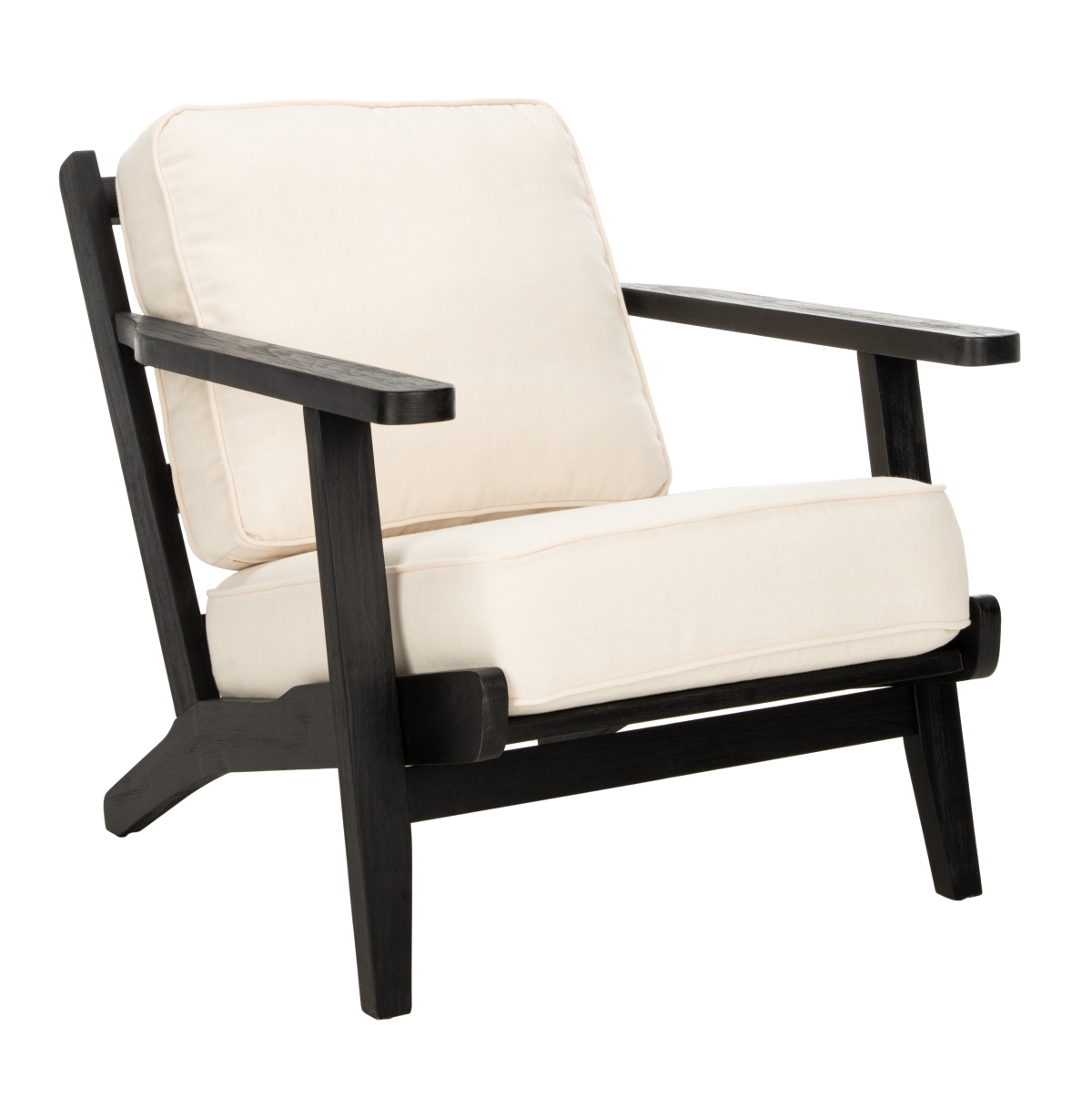 Nico Mid Century Accent Chair - Bone / Black - Safavieh - Image 5