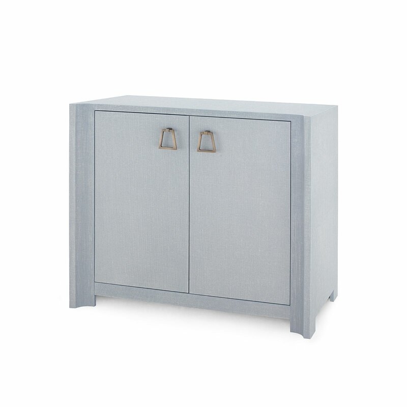 Bungalow 5 Audrey 2 Door Accent Cabinet Color: Gray, Hardware Finish: Bronze Finished Brass, Handle Design: Kelly - Trapezoid - Image 0
