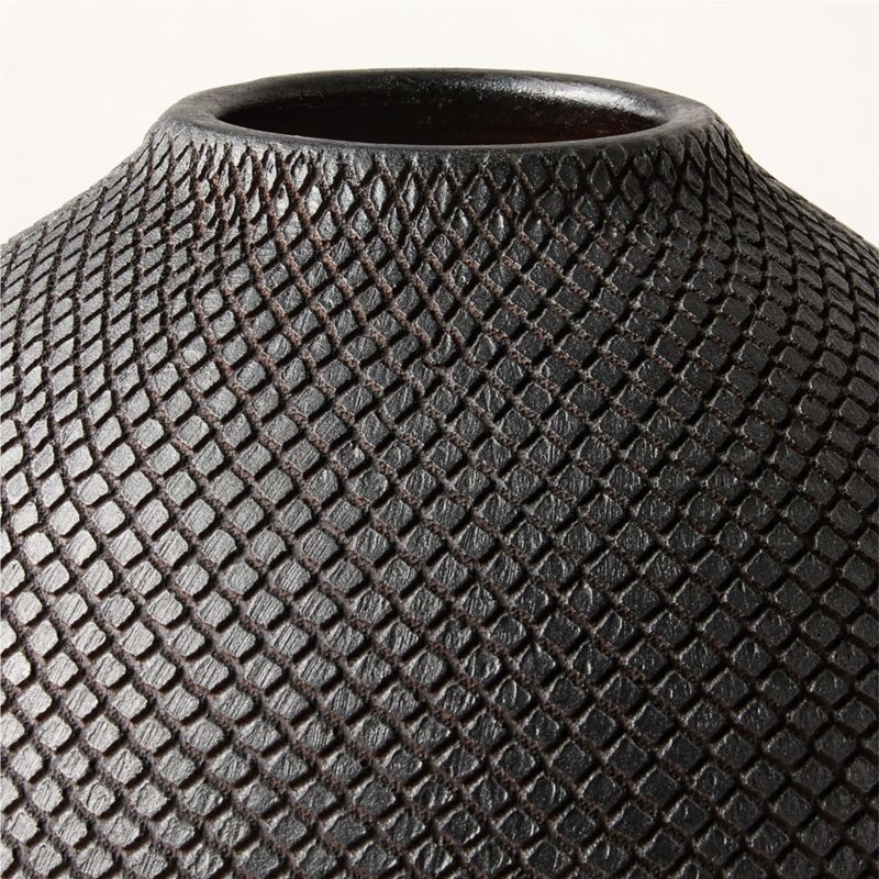 Cusco Textured Black Terracotta Vase Tall - Image 4
