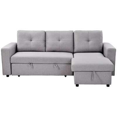 90" Wide Reversible Sleeper Sofa & Chaise With Storage - Image 0