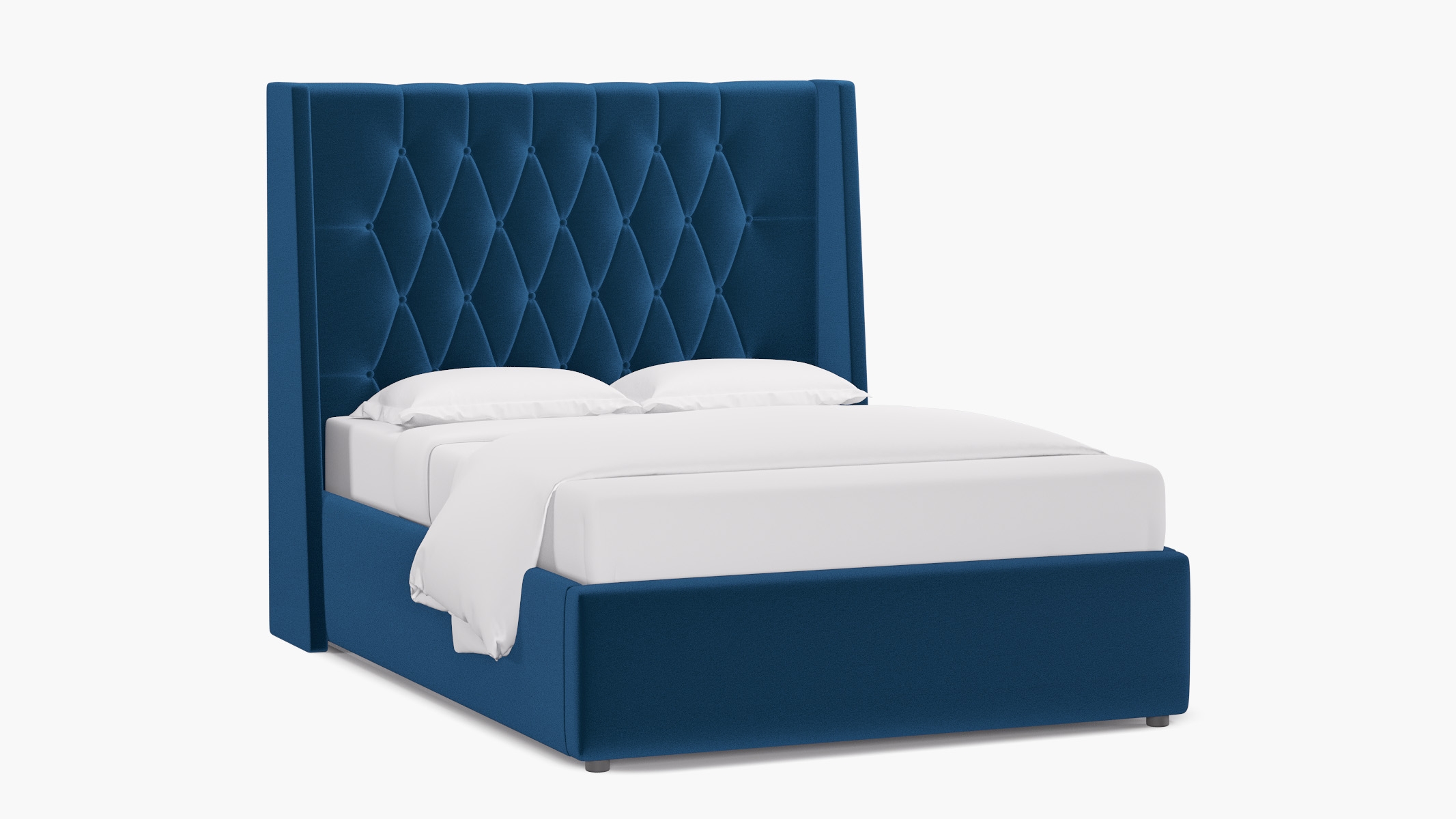 Tufted Wingback Bed, Royal Performance Velvet, Full - Image 1