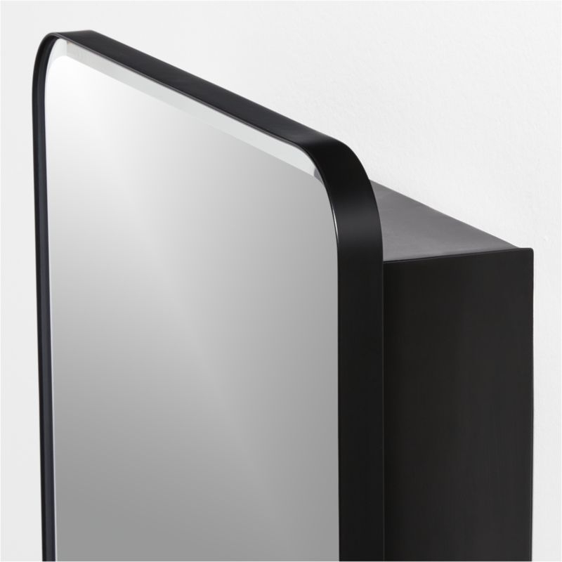 Edge Small Black Rounded Rectangle Medicine Cabinet 19.5"x27" - Image 1