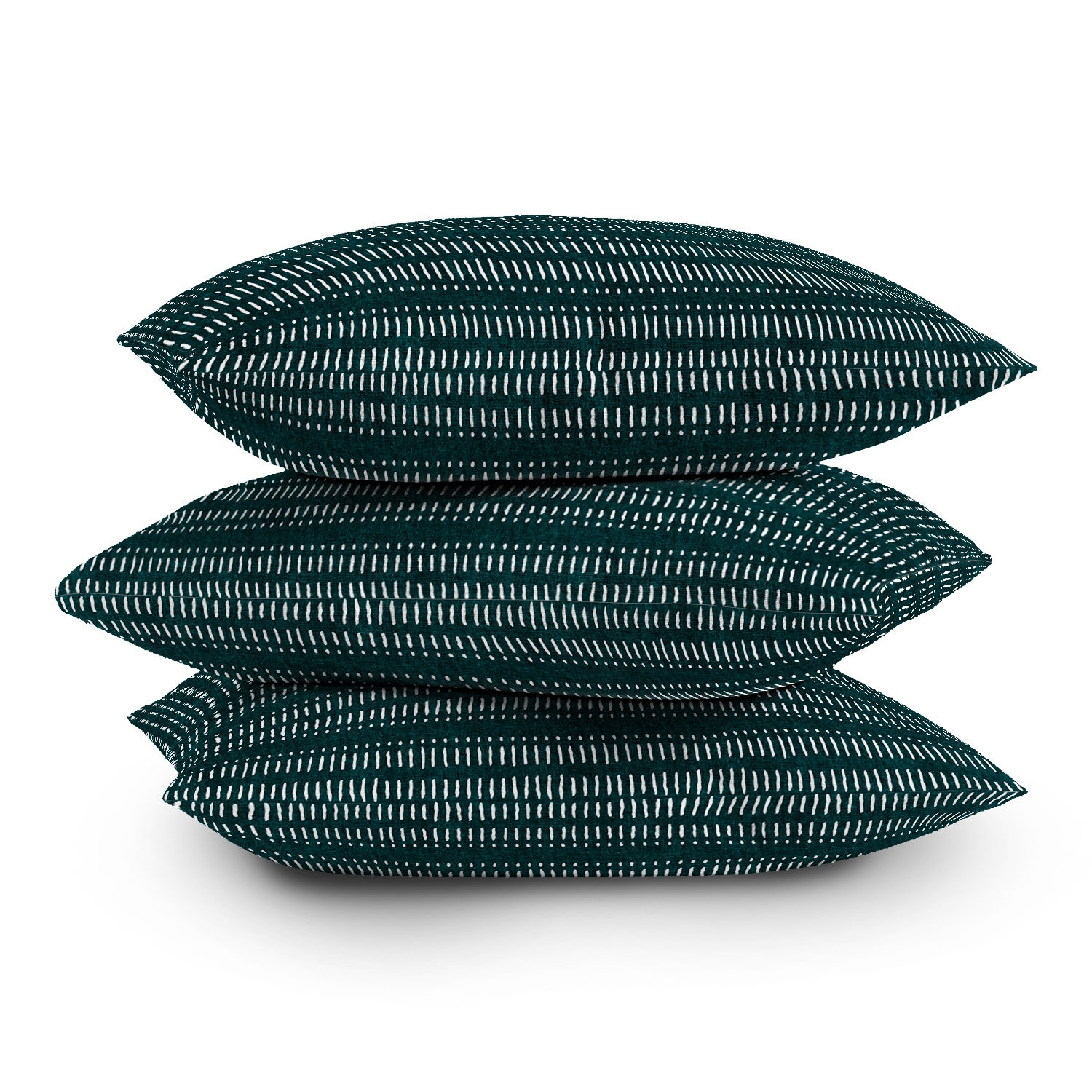 Dash Dot Stripes Dark Teal by Little Arrow Design Co - Outdoor Throw Pillow 16" x 16" - Image 3