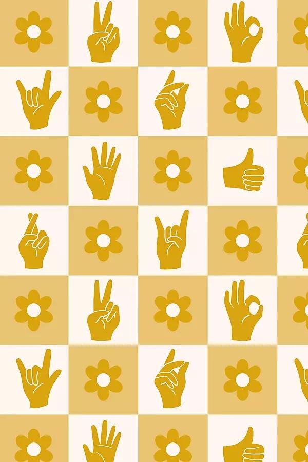 Retro Hand Signs Wallpaper - Image 0