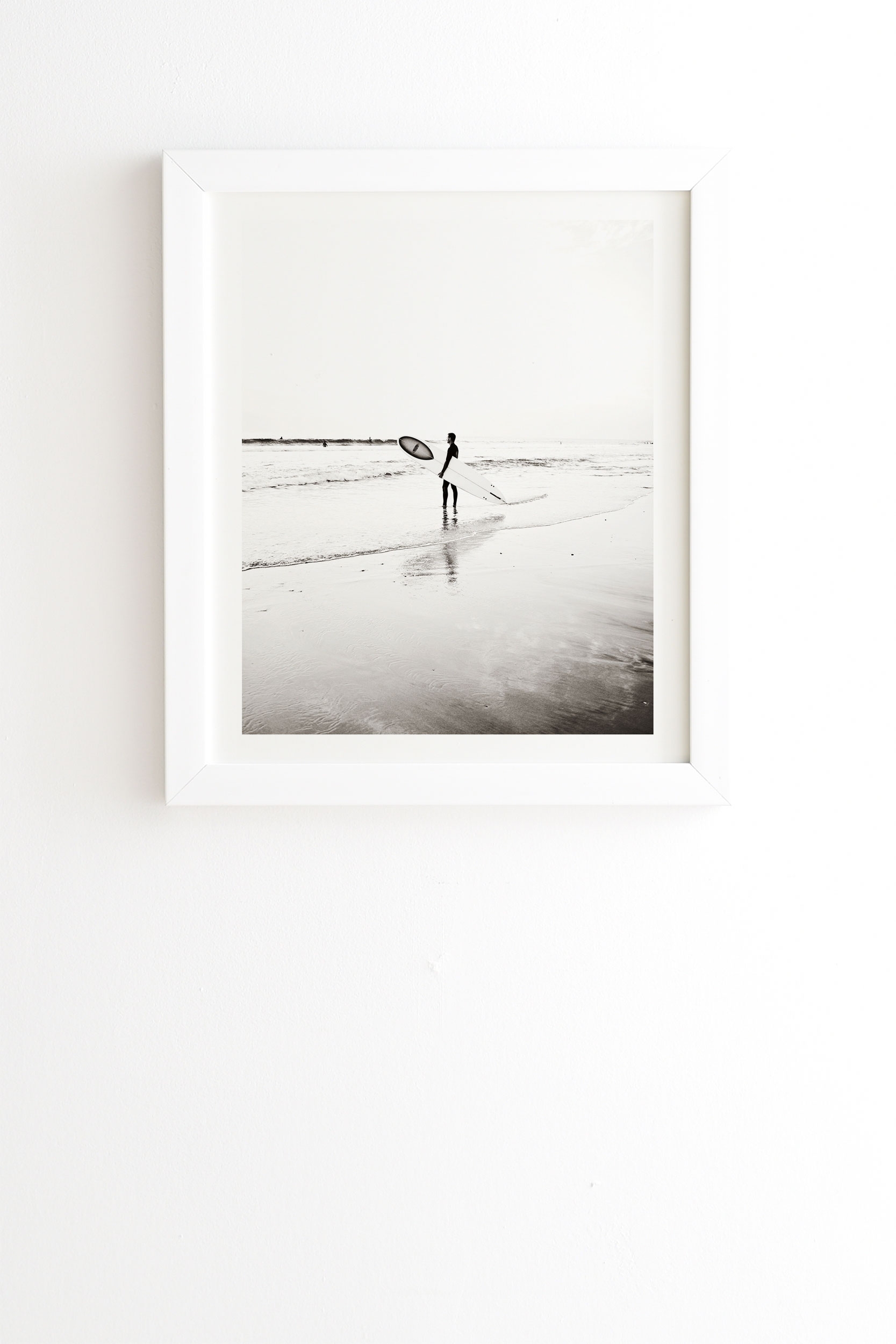 Surf Check by Bree Madden - Framed Wall Art Basic White 14" x 16.5" - Image 0