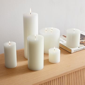 Unscented Pillar Candle, 3"x3", White - Image 3
