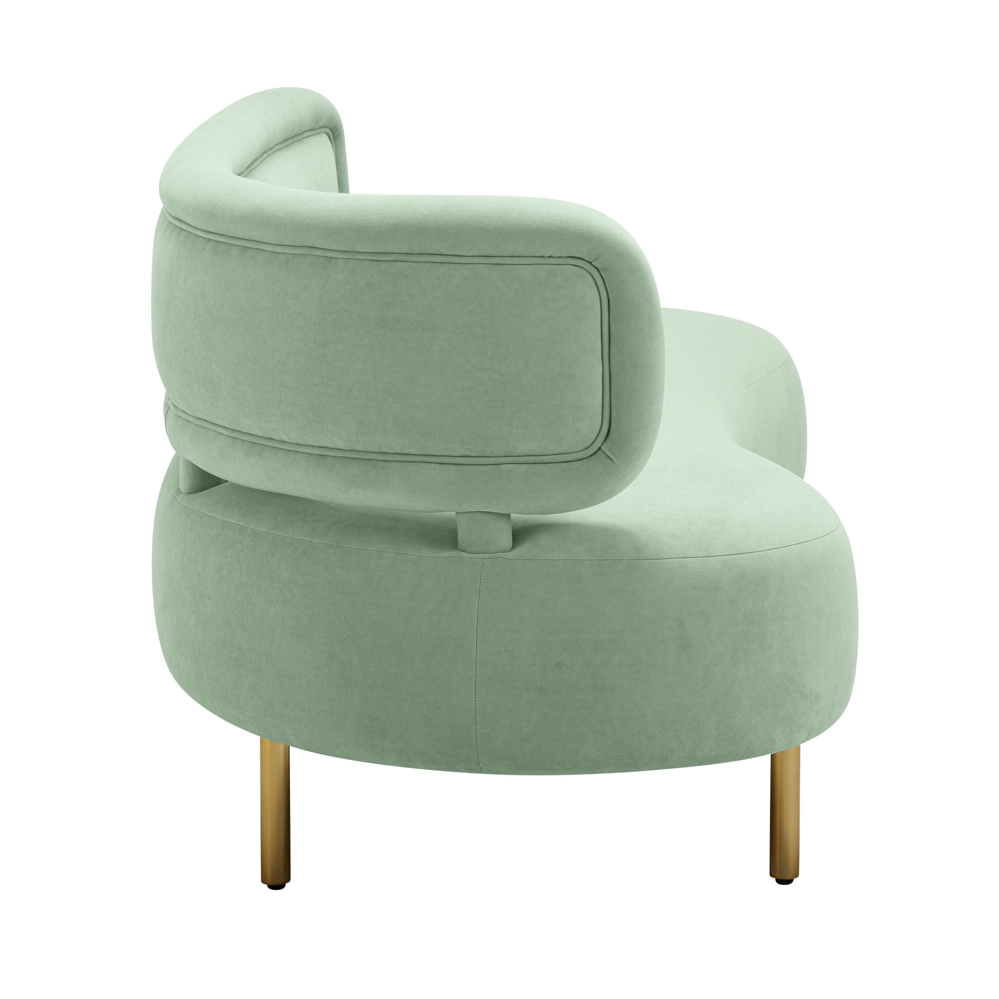 Tischa Mint Green Velvet Sofa - Image 5