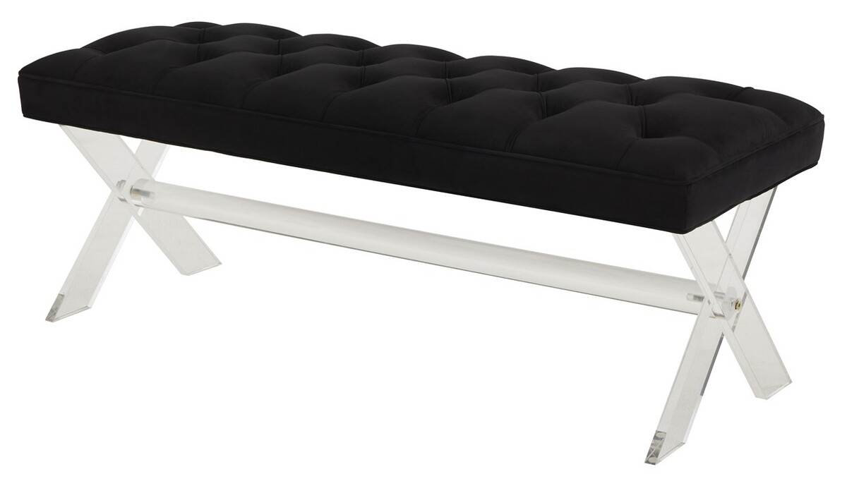 Tourmaline Tufted Acrylic Bench - Black - Image 3