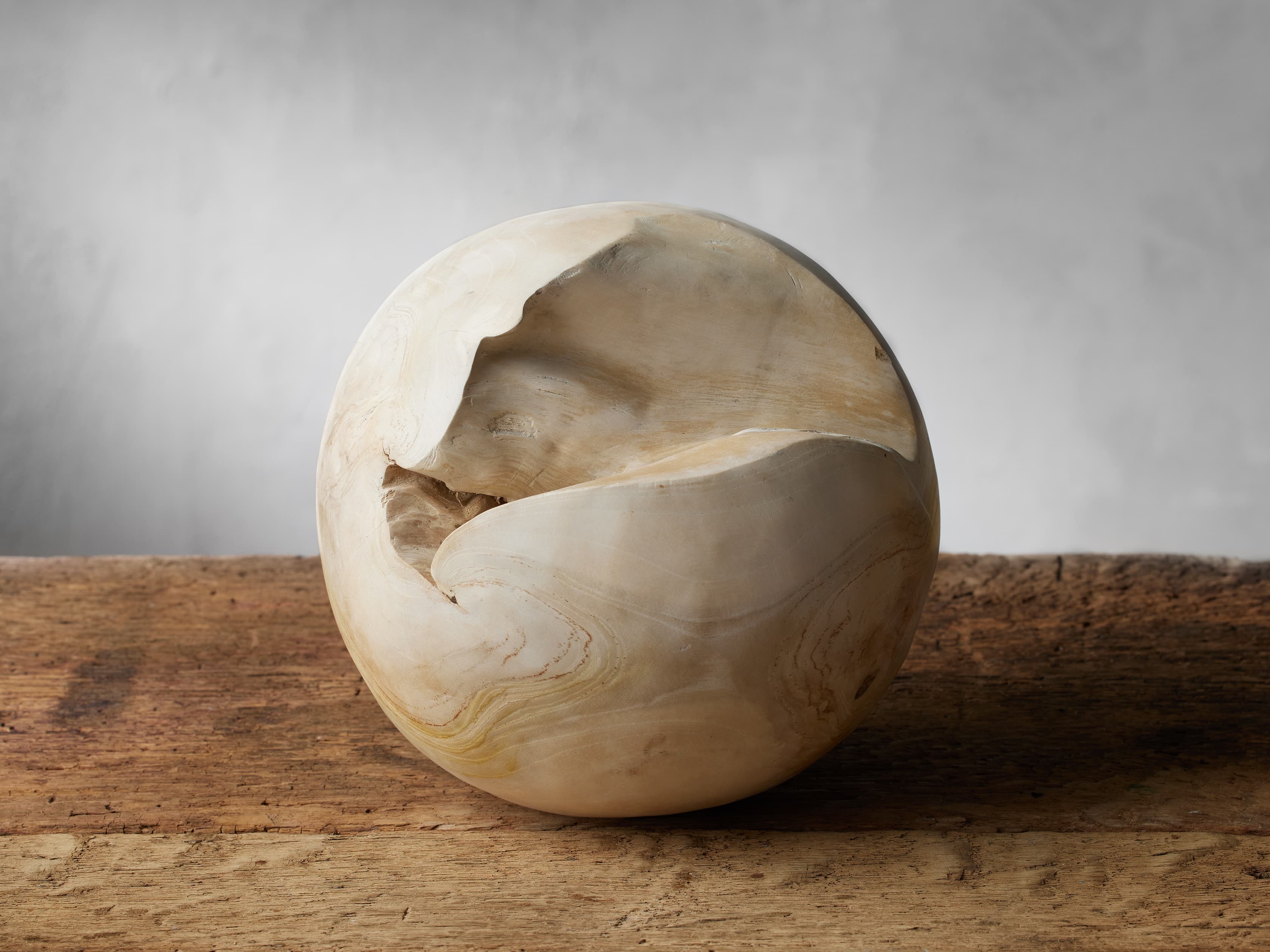 Etta Sphere in Natural Wood Large - Image 0