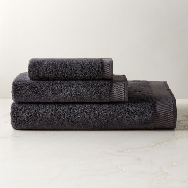 Arlow Organic Cotton Charcoal Grey Bath Towel Set - Image 0