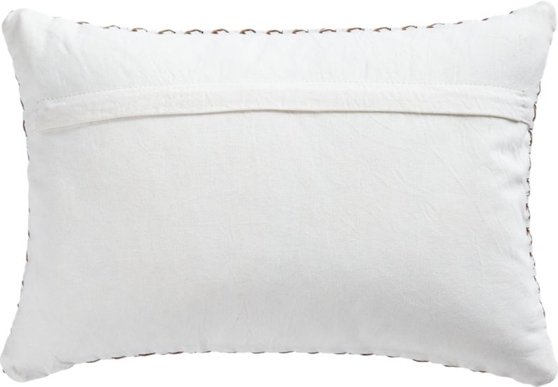 18"x12" White Woven Leather Pillow with Feather-Down Insert - Image 6