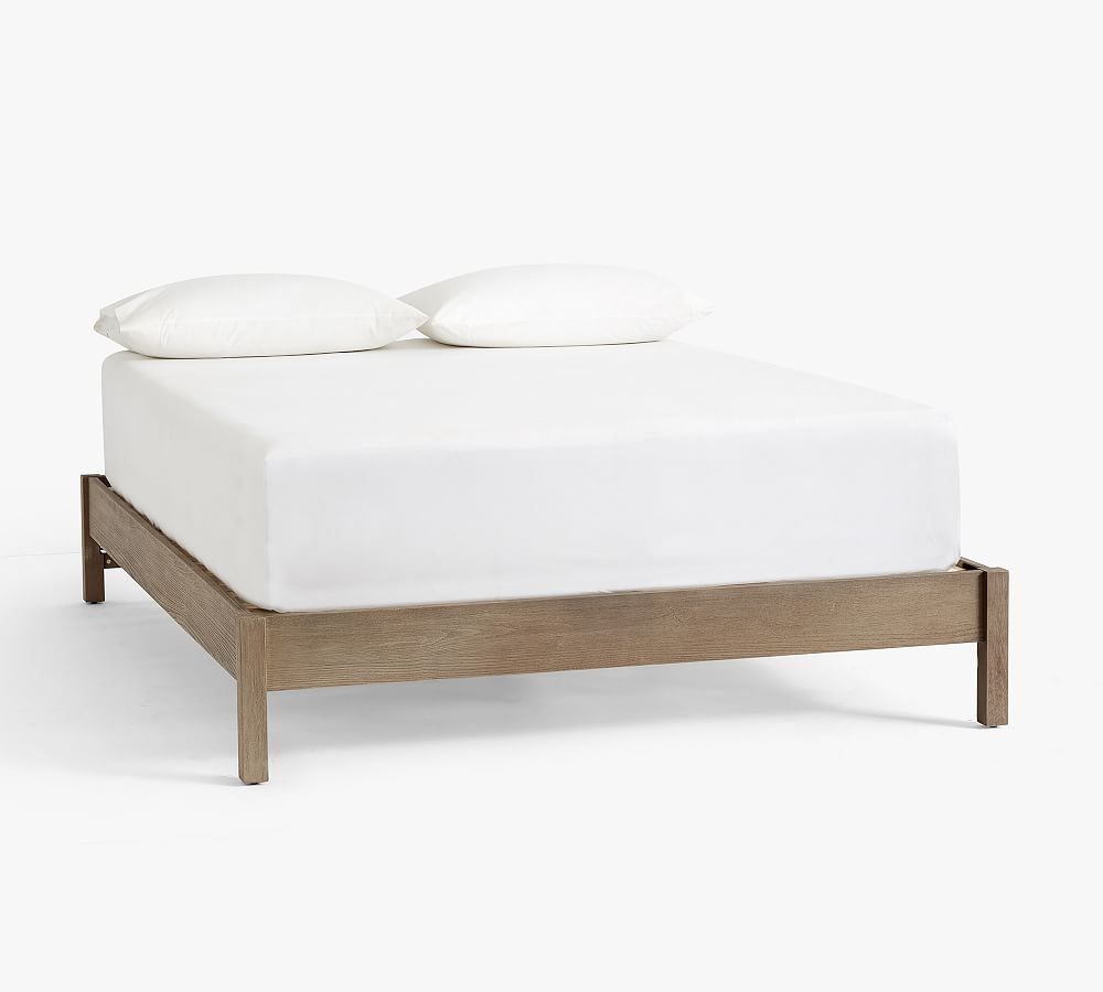 Square Leg Wood Platform Bed, Gray Wash, King - Image 0