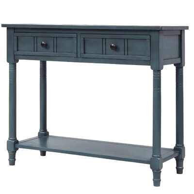 Cjytrexm Daisy Series Console Table Traditional Design With Two Drawers And Bottom Shelf Acacia Mangium(navy) - Image 0