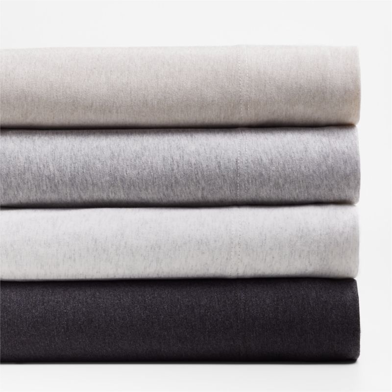 Cozysoft Organic Cotton Jersey Charcoal Grey King Bed Sheet Set - Image 3