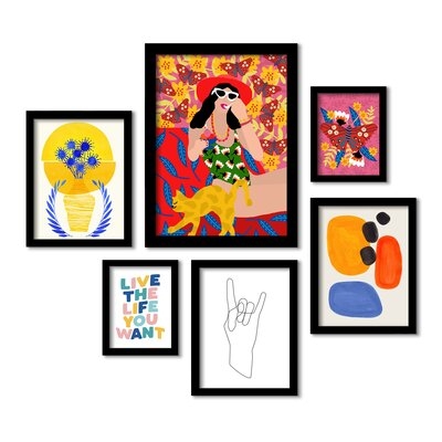 Girl Enjoying Summer by Studio Grand-Pere - 6 Piece Picture Frame Print Set on Paper - Image 0