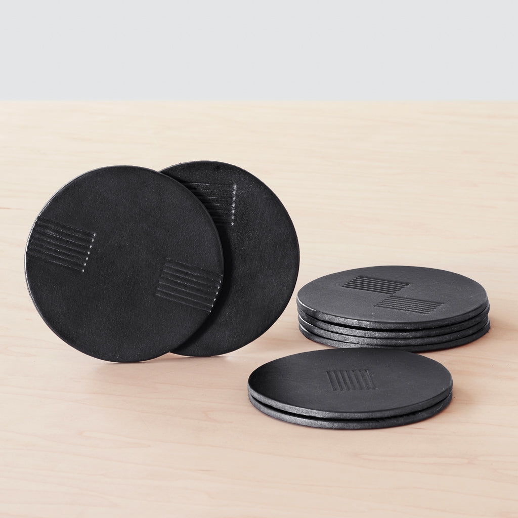 The Citizenry Azad Leather Coasters | Black - Image 6