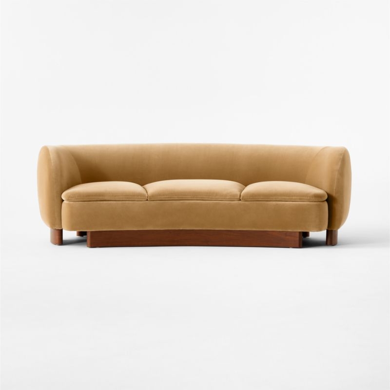 Muir 90" Camel Velvet Curved Sofa by Lawson-Fenning - Image 2