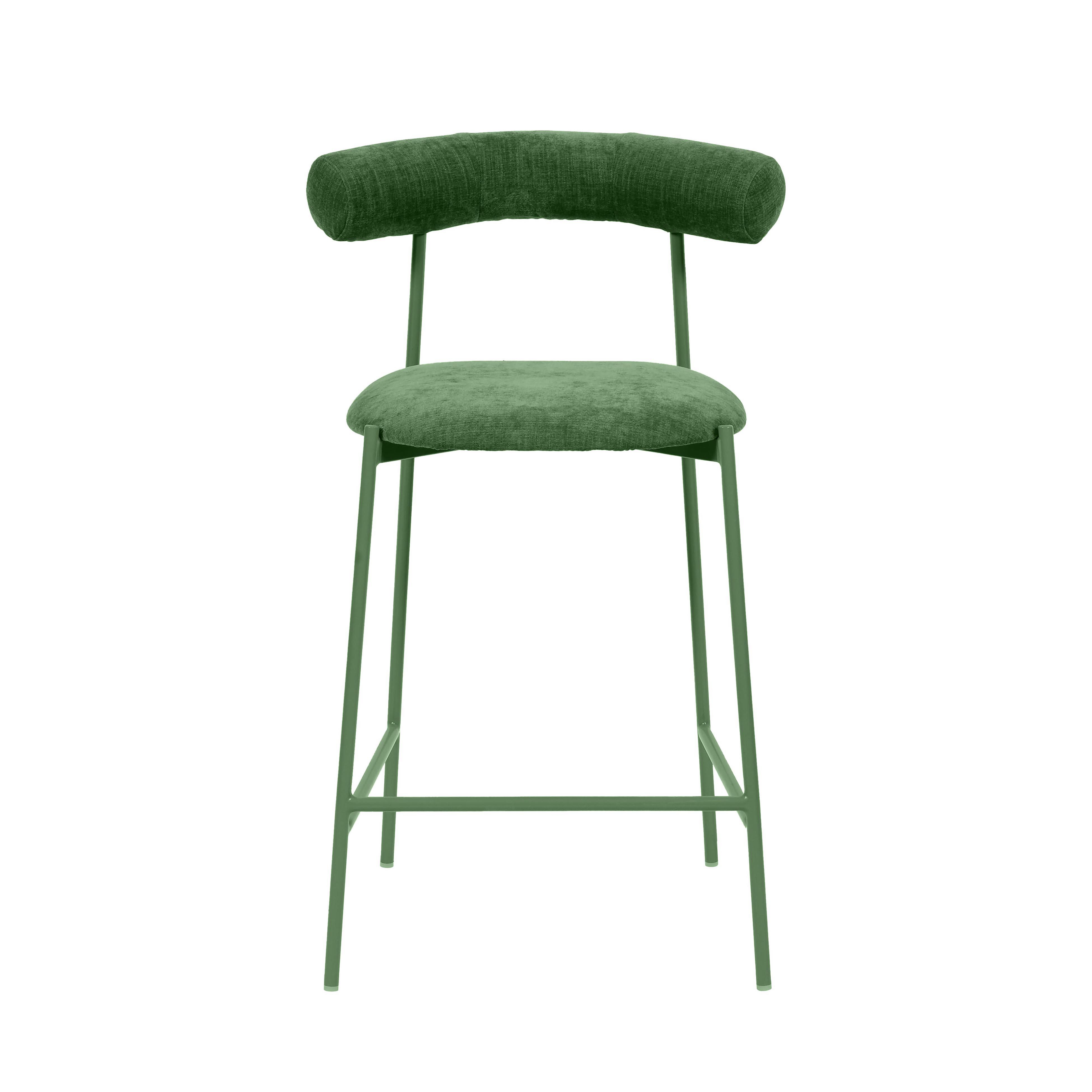 Liliana Forest Green Performance Velvet Counter Stool - Image 2