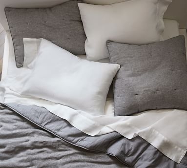 Belgian Flax Linen Pillowcases, Standard, Chambray, Set of 2 - Image 4