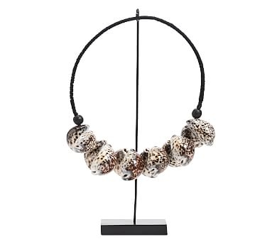 Shell Necklace Decorative Object, White/Black, One Size - Image 0