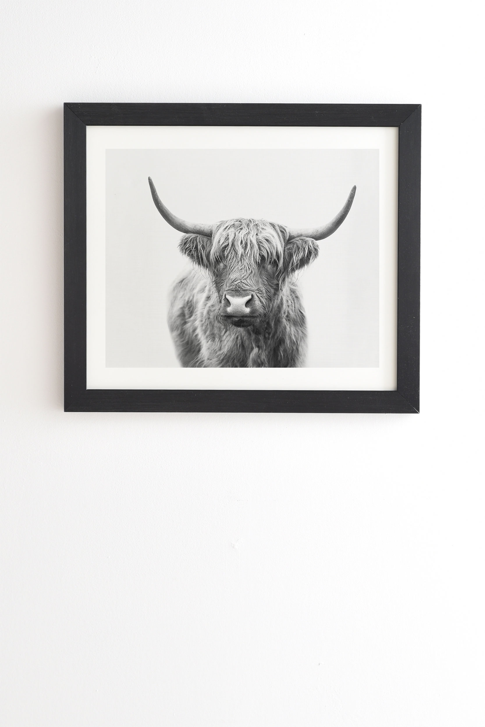 Highland Bull by Sisi and Seb - Framed Wall Art Basic Black 20" x 20" - Image 1