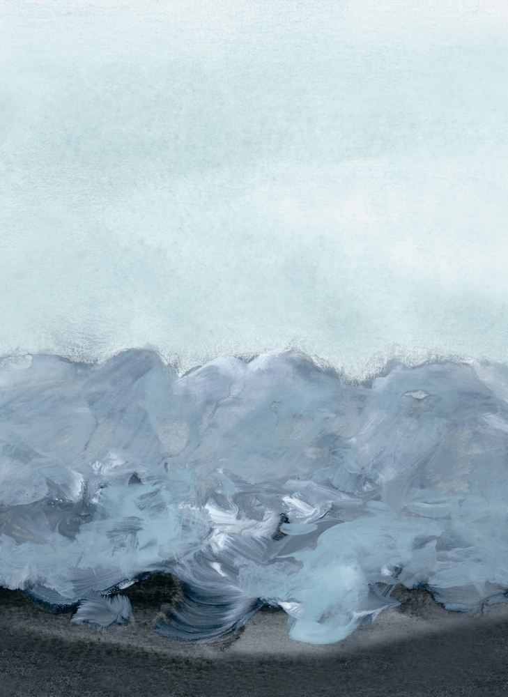 Bluish Grey Landscape Framed Art Print by Iris Lehnhardt - Vector White - MEDIUM (Gallery)-20x26 - Image 1