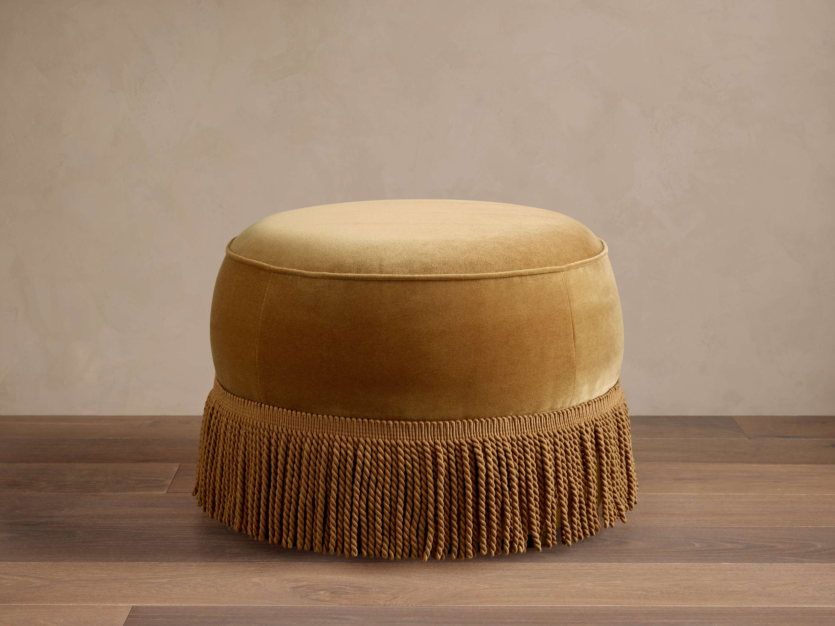 Mimi Ottoman in Upholstered Orange  Banks Ochre - Image 0