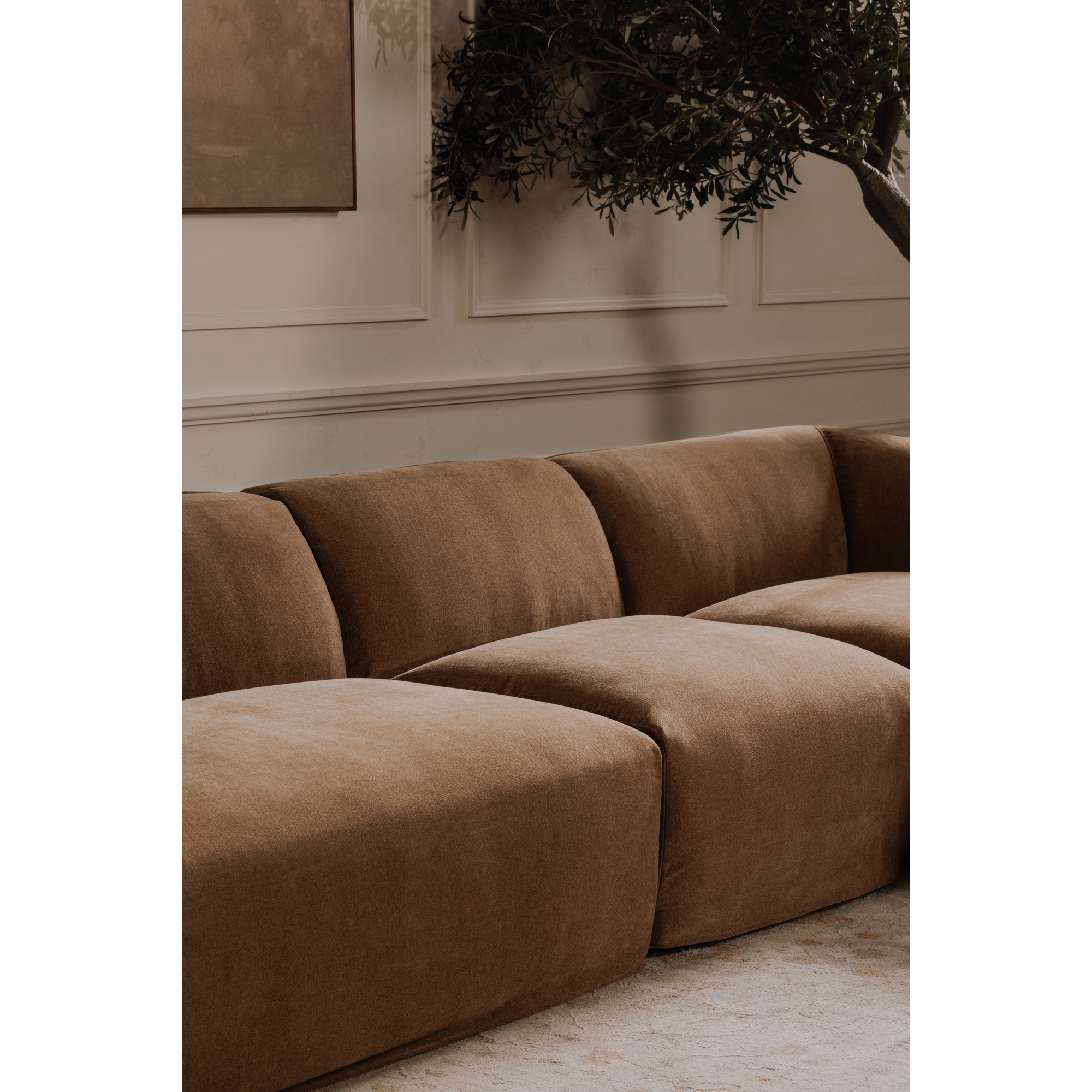 Isla Double Chaise Modular Sectional Mocha - Image 9