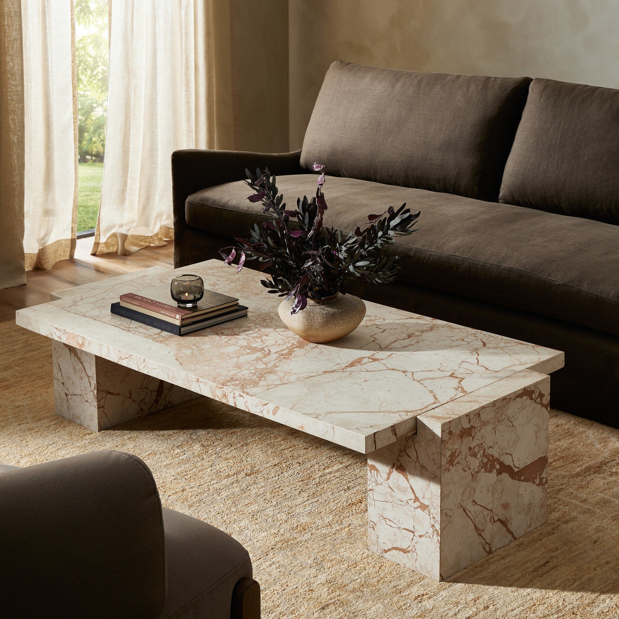 Romano Coffee Table - Desert Taupe Marble - Image 14
