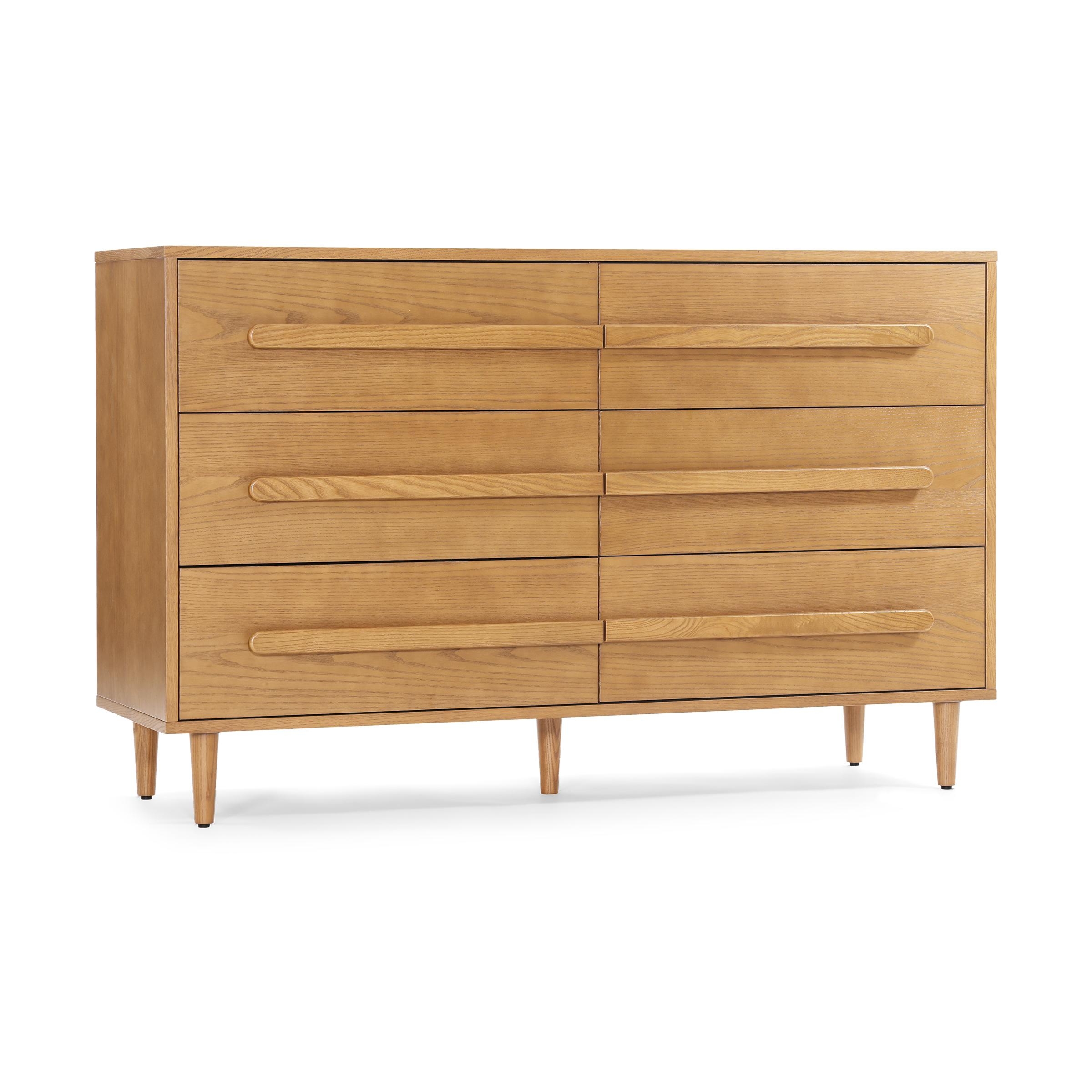 Burrow Heist 6 Drawer Dresser, Leg Finish: OakLegs - Image 0