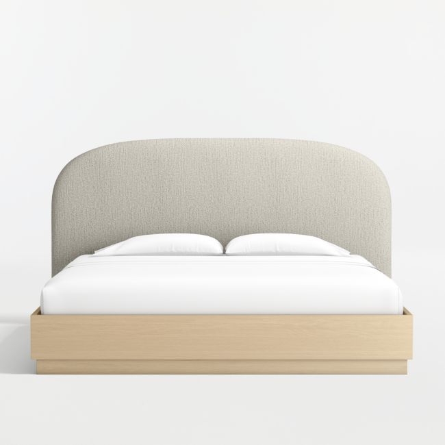 Rayna Upholstered King Headboard and Wood Bed - Image 0