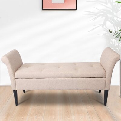 Ameeliah Upholstered Flip Top Storage Bench - Image 0