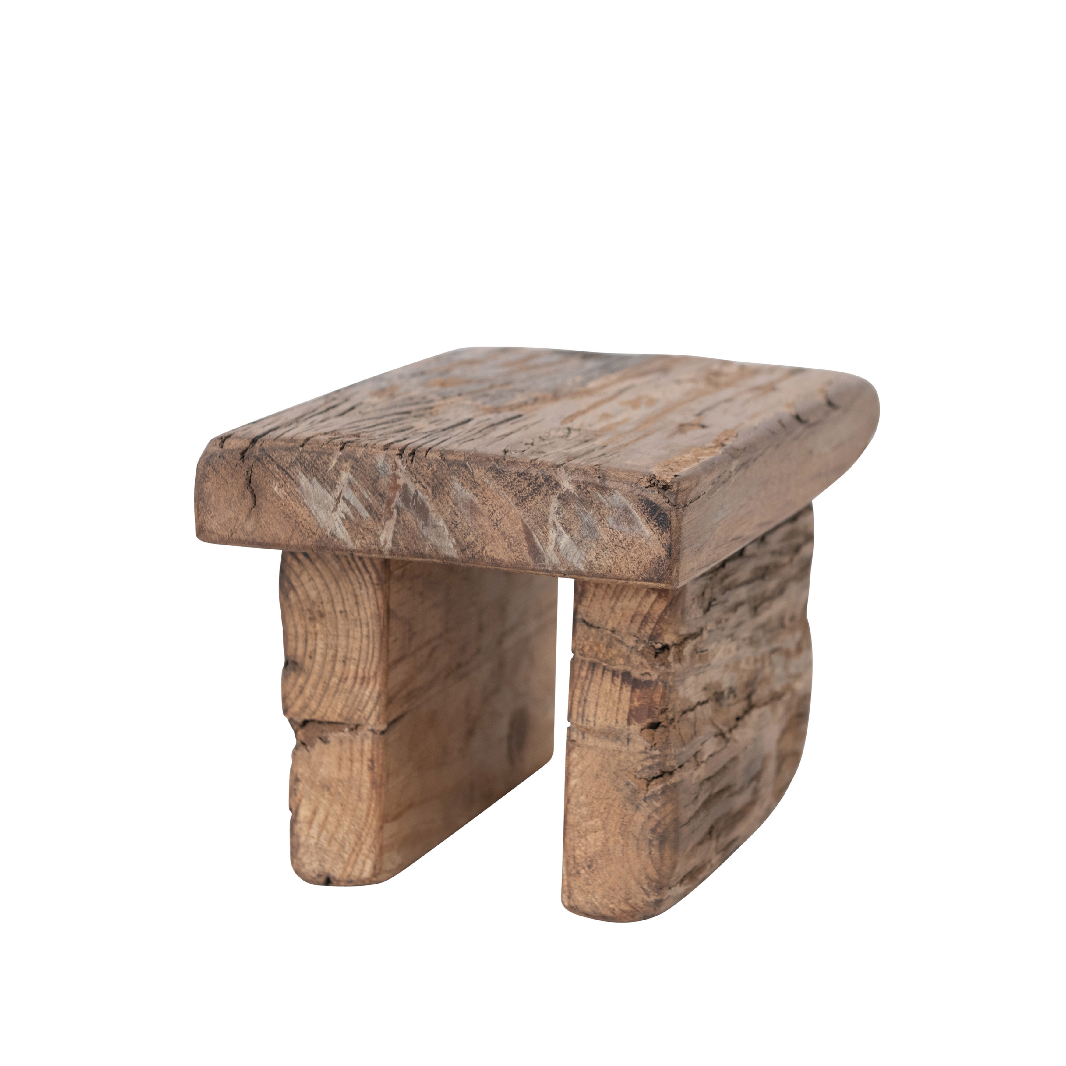  Decorative Reclaimed Wood Pedestal, Natural - Image 0