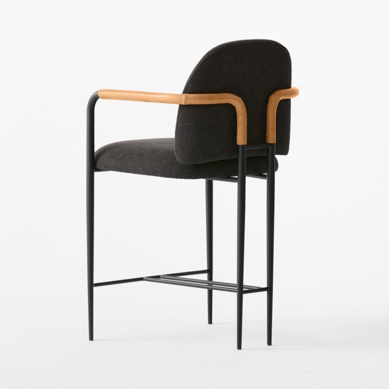 Avont Upholstered Charcoal Performance Fabric Counter Stool - Image 4