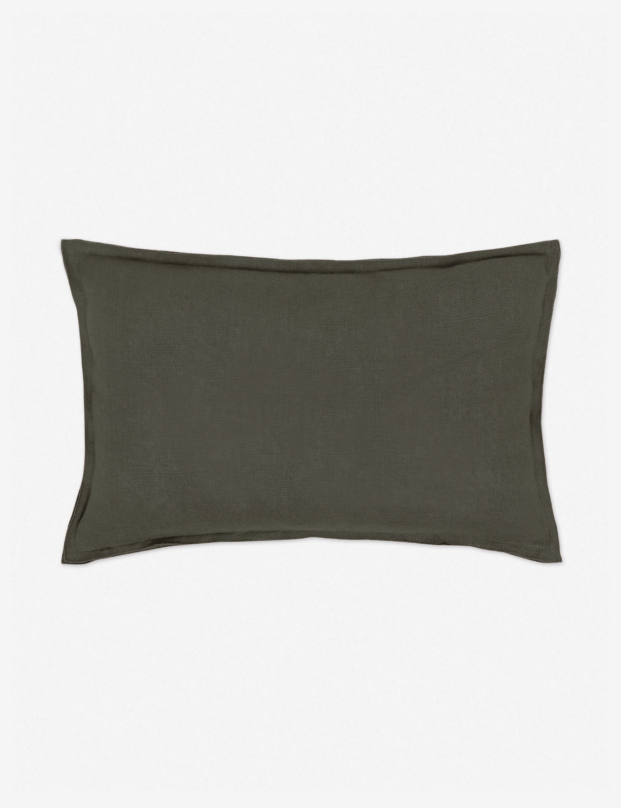 Arlo Linen Lumbar Pillow, Conifer, 20" x 13" - Image 0