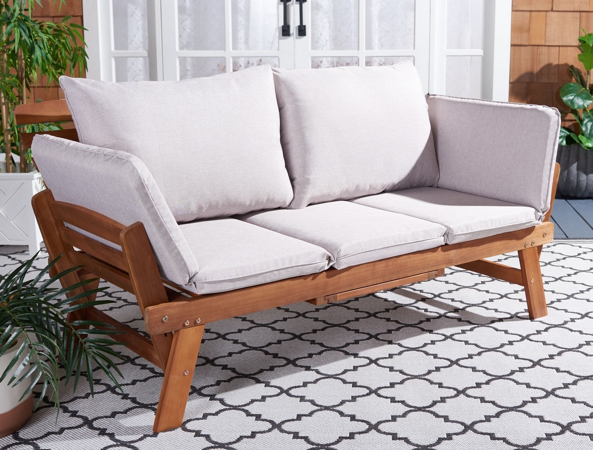 Emely Outdoor Daybed - Natural/Light Grey - Safavieh - Image 1