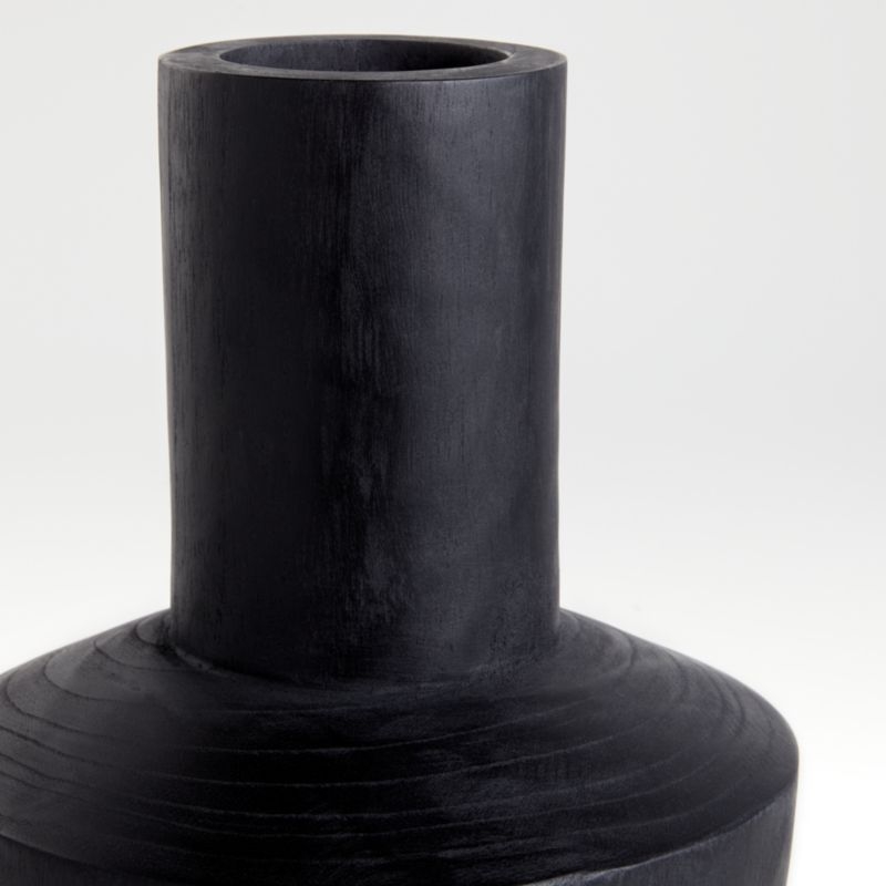 Arllon Wide Black Wood Vase - Image 3