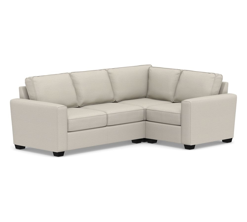 SoMa Fremont Square Arm Upholstered Left Arm 3-Piece Corner Sectional, Polyester Wrapped Cushions, Performance Heathered Tweed Pebble - Image 0