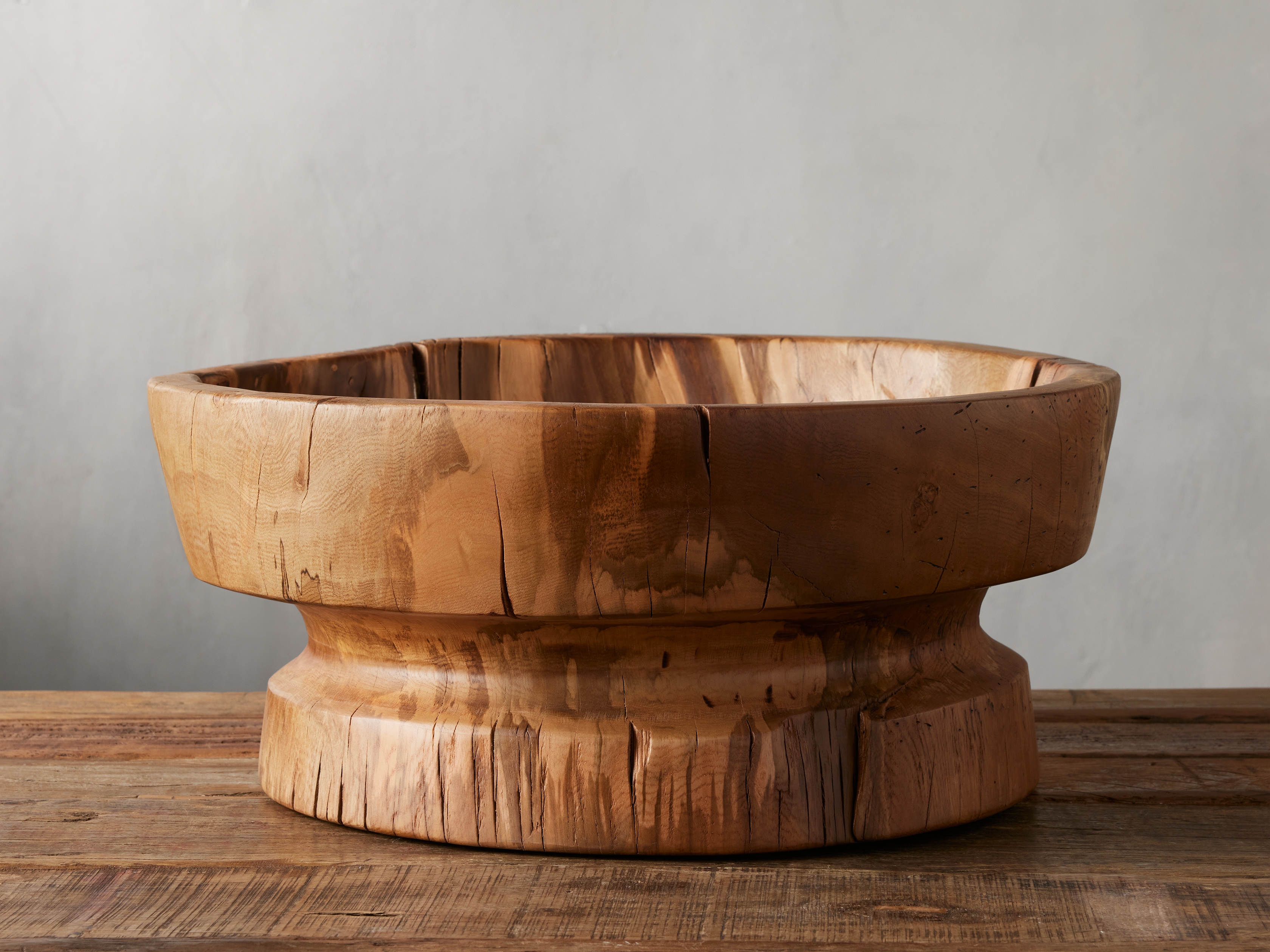 Manu Low Bowl in Natural Wood - Image 0