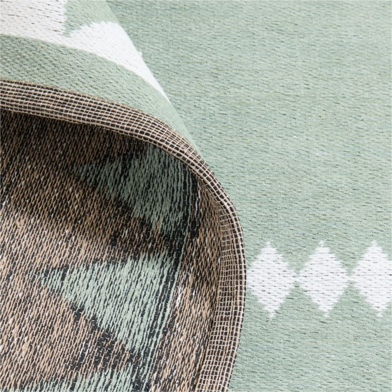 Mirror Pattern Green Chenille Kids Area Rug 6'x9' - Image 2