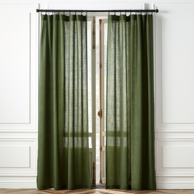 Deep Green Lightweight Wool Window Curtain Panel 48"x120" - Image 0