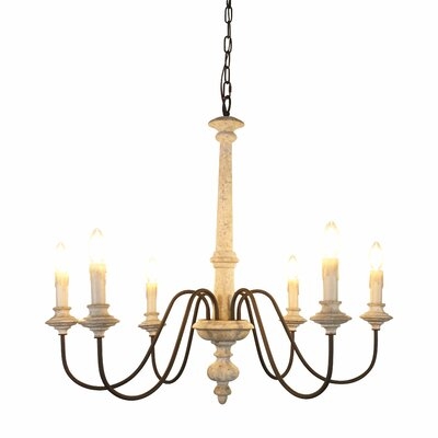 Donnelly Shabby Elegance Wooden 6-Light Candle Style Classic / Traditional Chandelier - Image 0