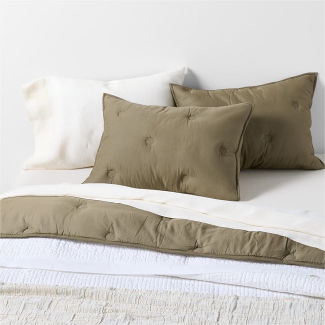 Organic Cotton Voile Garden Green King Comforter - Image 0