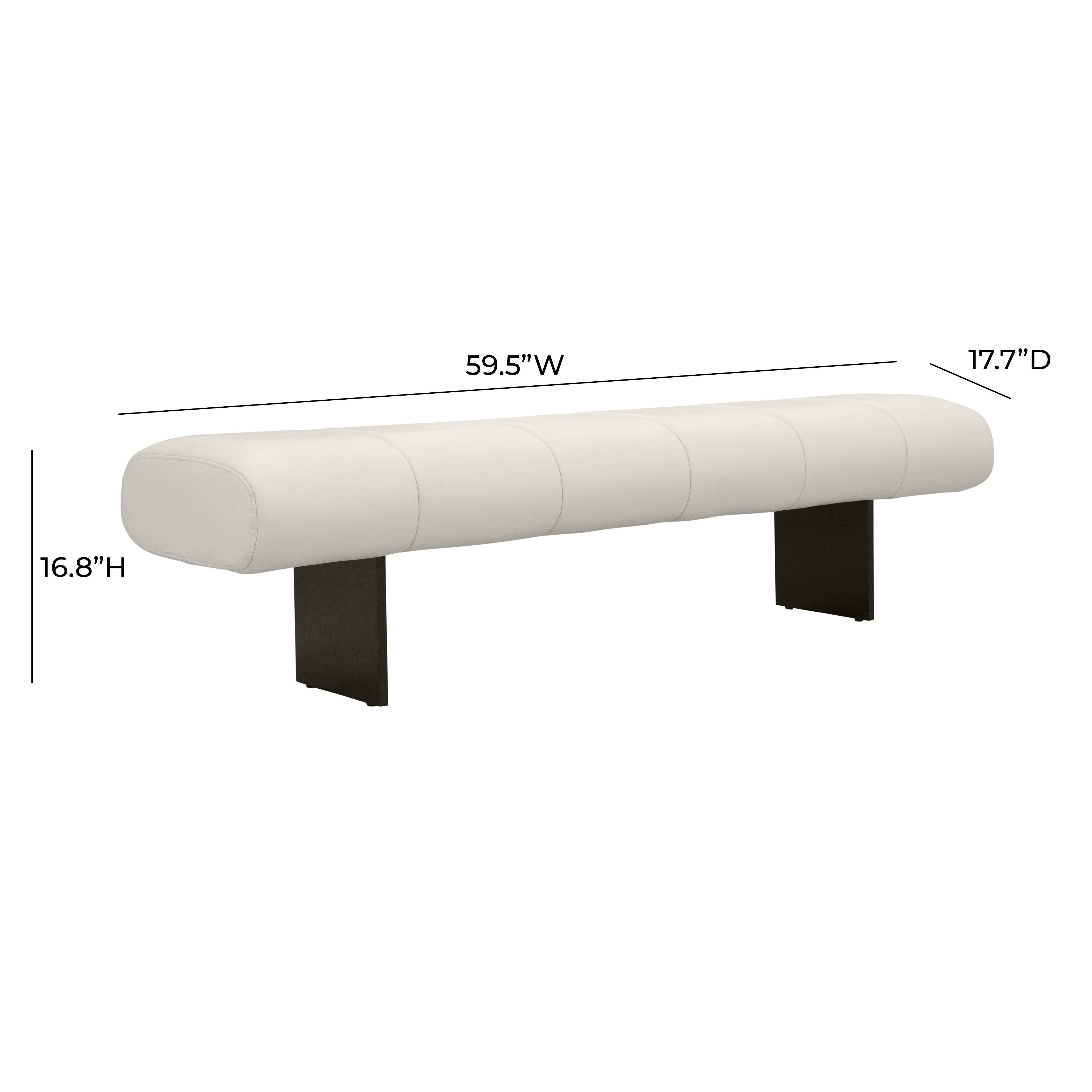 Karol Cream Performance Vegan Leather Bench - Image 5