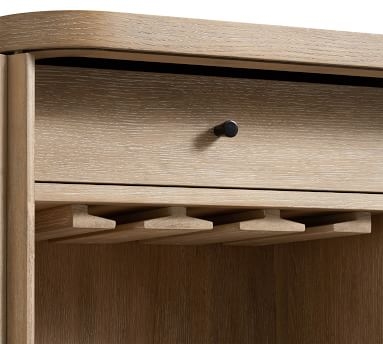 Arlo Tambour 42"x33" Mini Bar Cabinet, Fog - Image 2